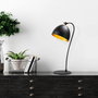 Opviq Lámpara de mesa Negro y Dorado
